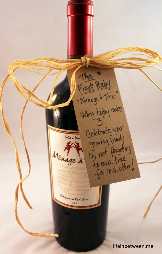wine bridal shower gift first baby bottle