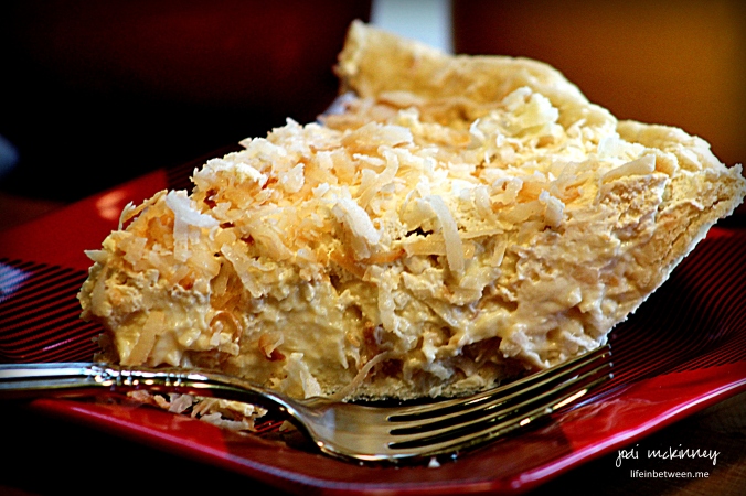 coconut cream pie slice