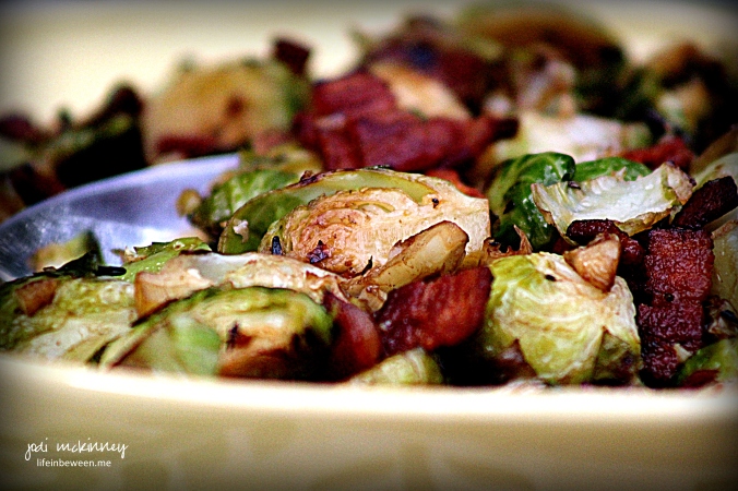 Sauteed Brussels Sprouts with Bacon Onion and Rosemary 1